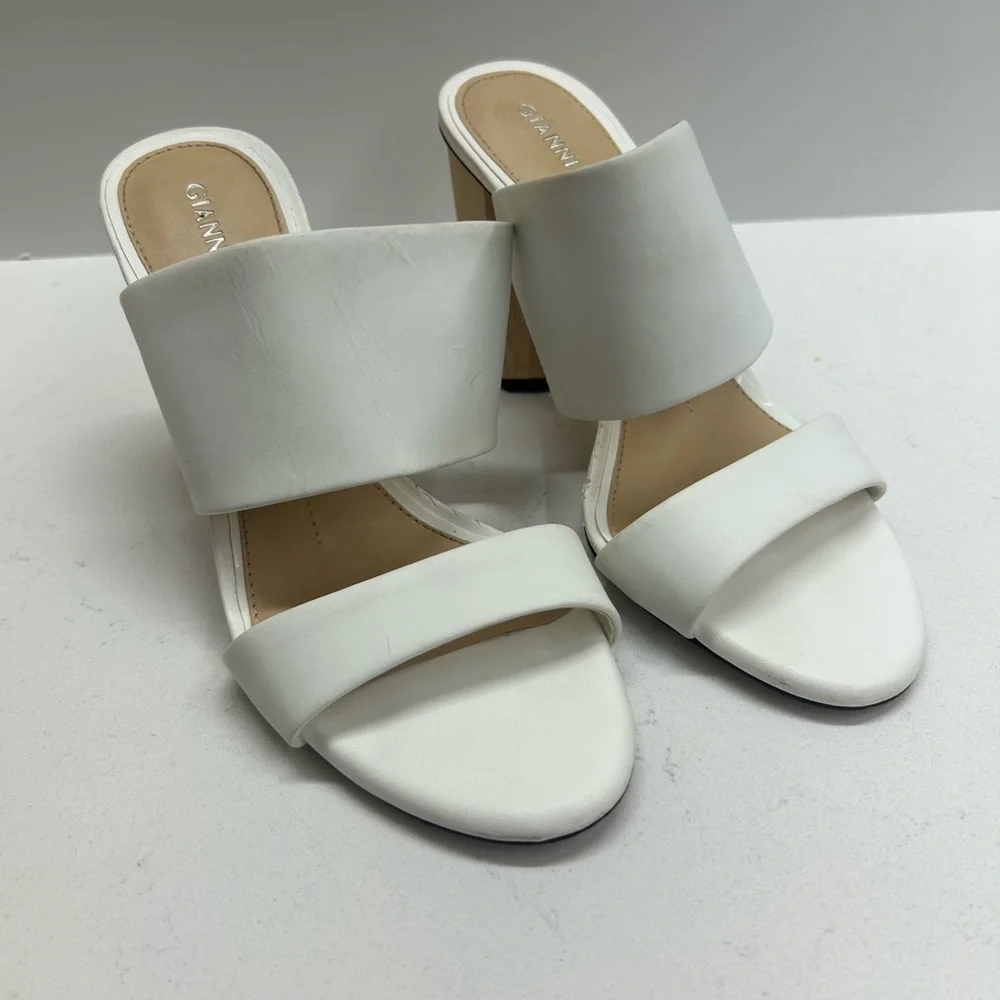 Gianni Bini‎ Leather Block Heel Sandal Size 6.5